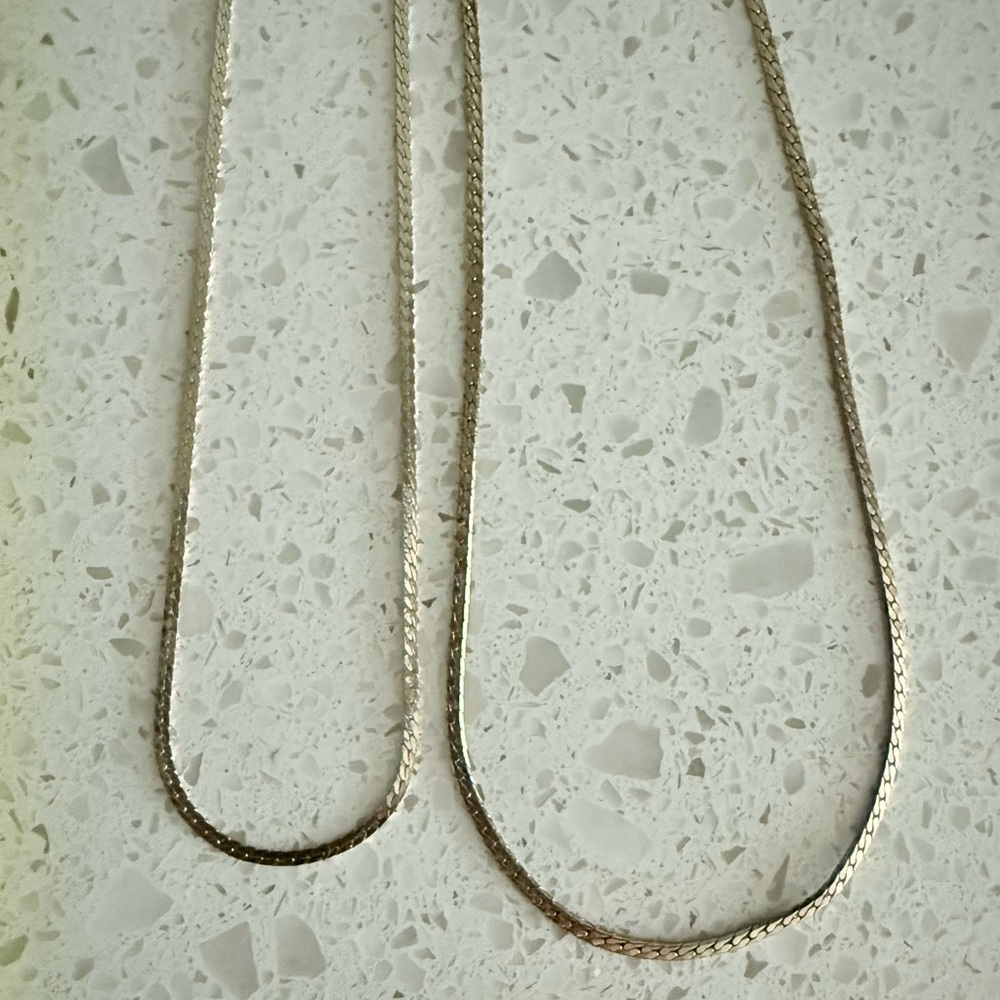 Elegant Gold-Tone Herringbone Necklace - Women Jewelry